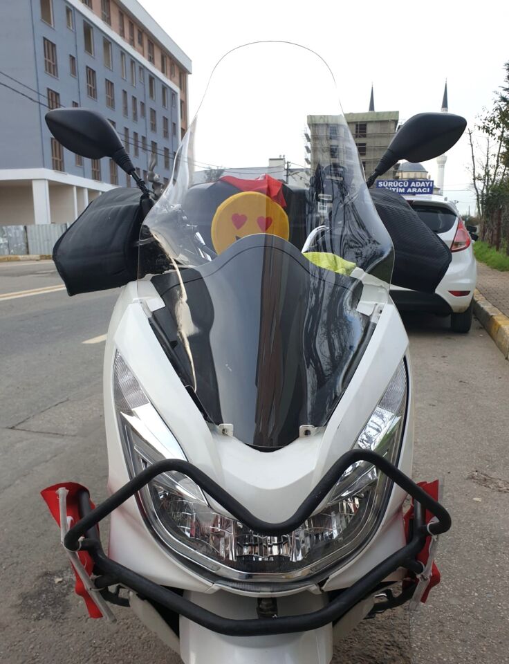 MOTOCAM Honda PCX Ön Cam 2014-2017 Model 65cm Şeffaf Renkli 4mm ORTA BOYLU