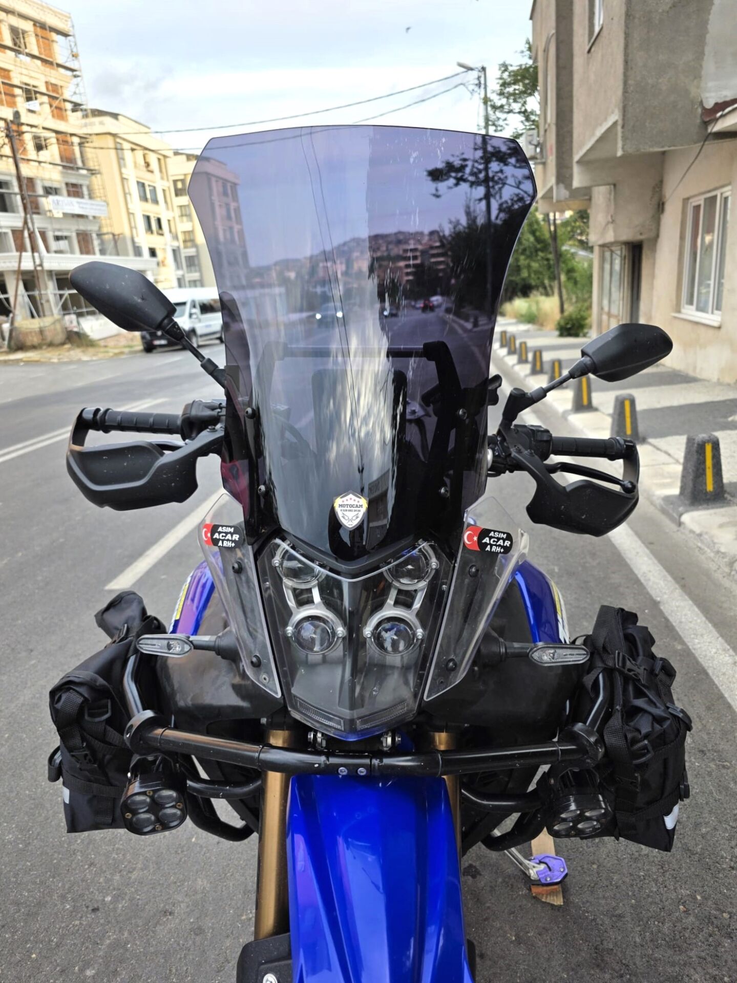 MOTOCAM Yamaha Tenere 700 World Raid Ön Cam 2023-2024 Model 45cm Siyah Renkli 4mm