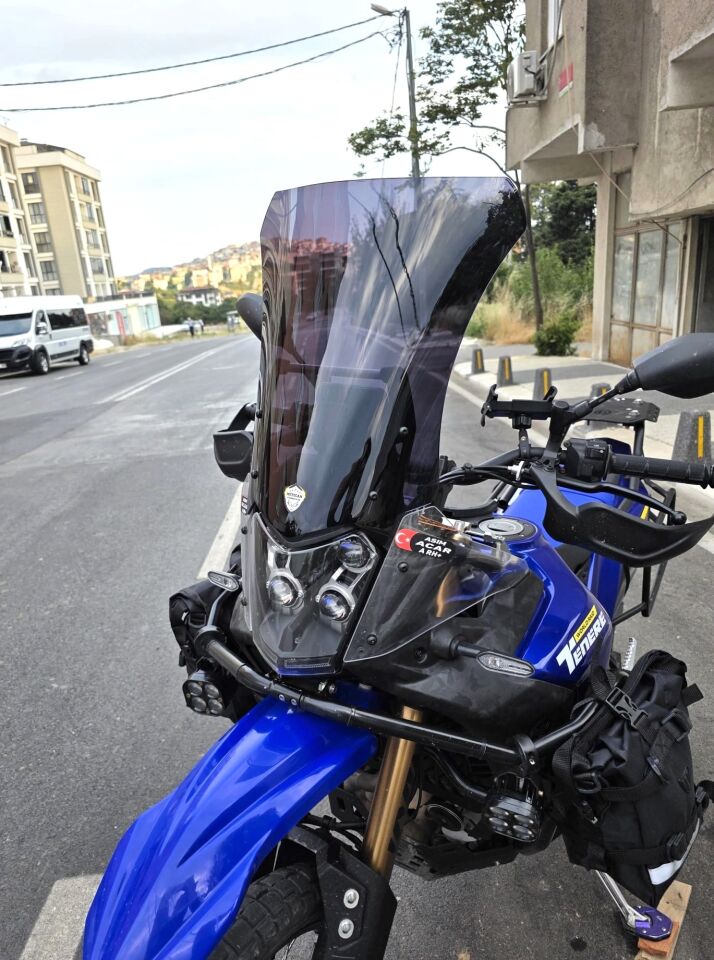 MOTOCAM Yamaha Tenere 700 World Raid Ön Cam 2023-2024 Model 45cm Siyah Renkli 4mm