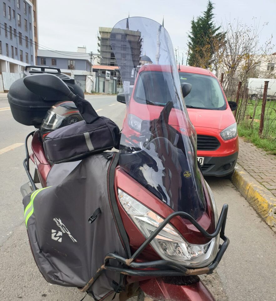 MOTOCAM Honda PCX Ön Cam 2014-2017 Model 83cm Füme Renkli 4mm UZUN