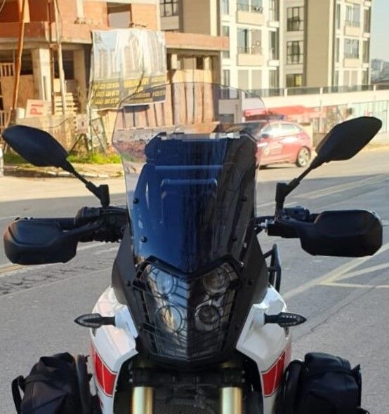 MOTOCAM Yamaha Tenere Rall 700 Ön Cam 2019-2026 Model 39cm Füme Renkli 4mm