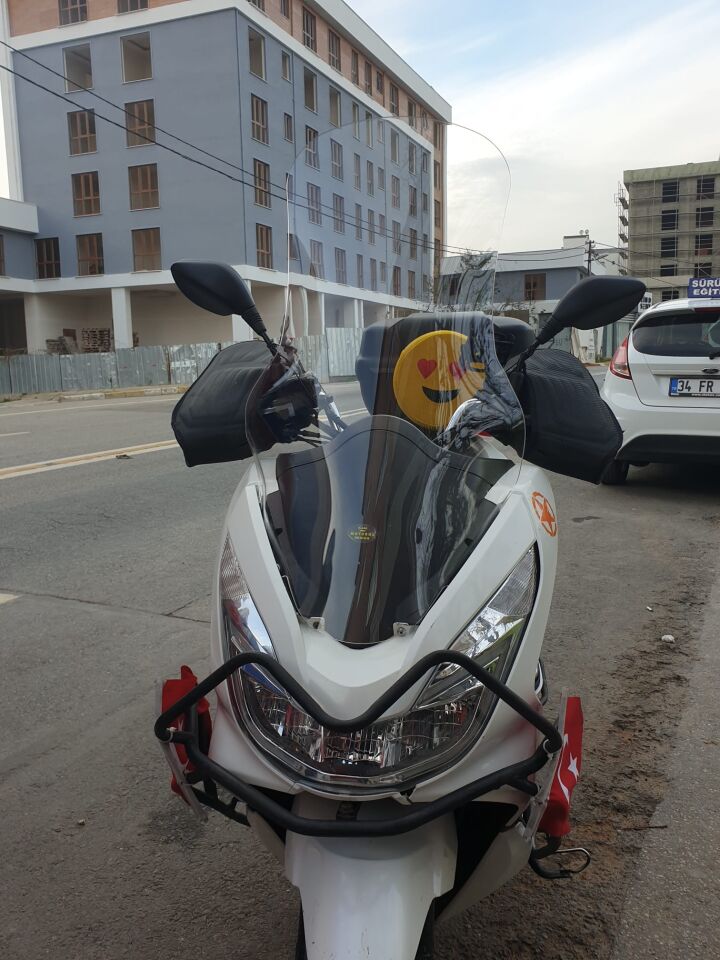 MOTOCAM Honda PCX Ön Cam 2014-2017 Model 83cm Şeffaf Renkli 4mm UZUN