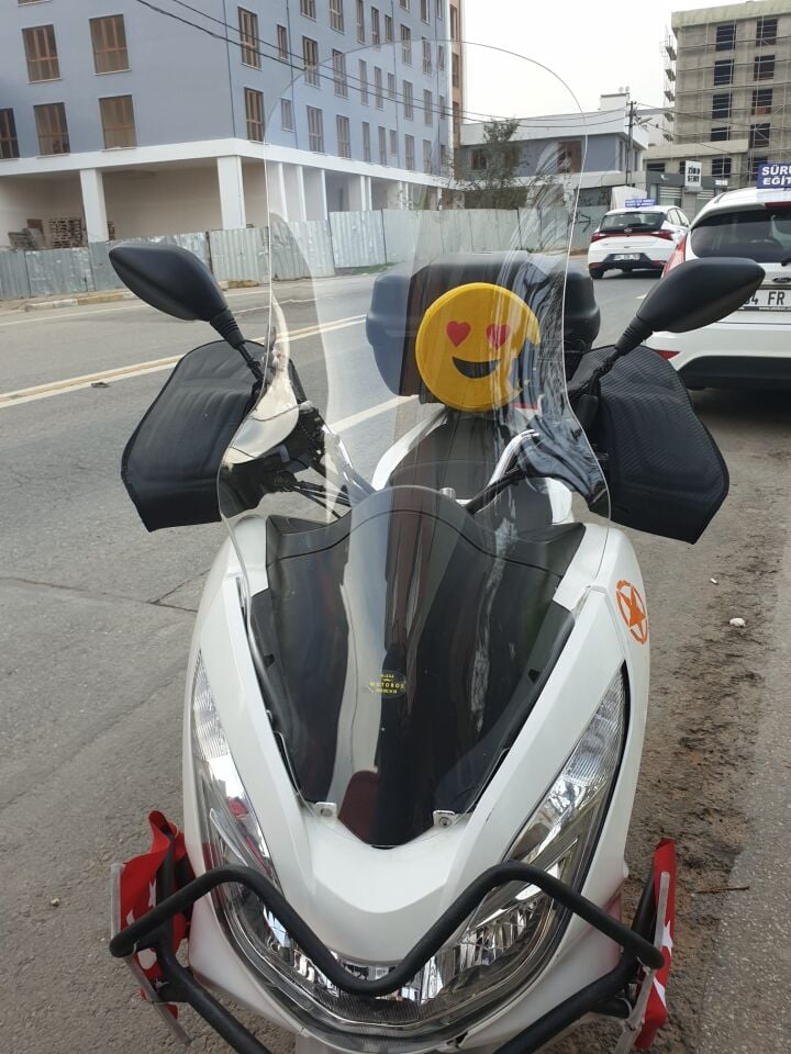 MOTOCAM Honda PCX Ön Cam 2014-2017 Model 83cm Şeffaf Renkli 4mm UZUN