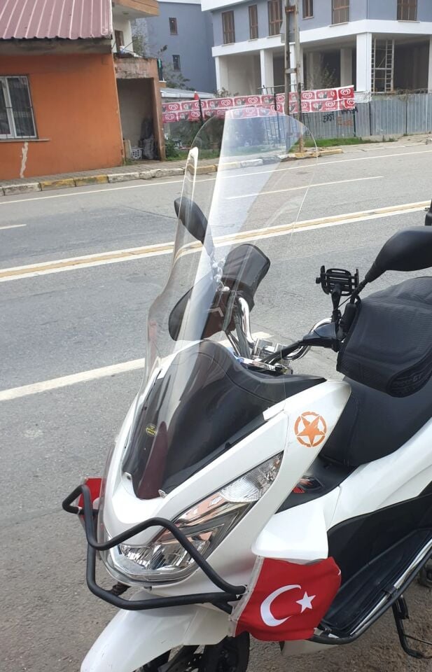 MOTOCAM Honda PCX Ön Cam 2014-2017 Model 83cm Şeffaf Renkli 4mm UZUN