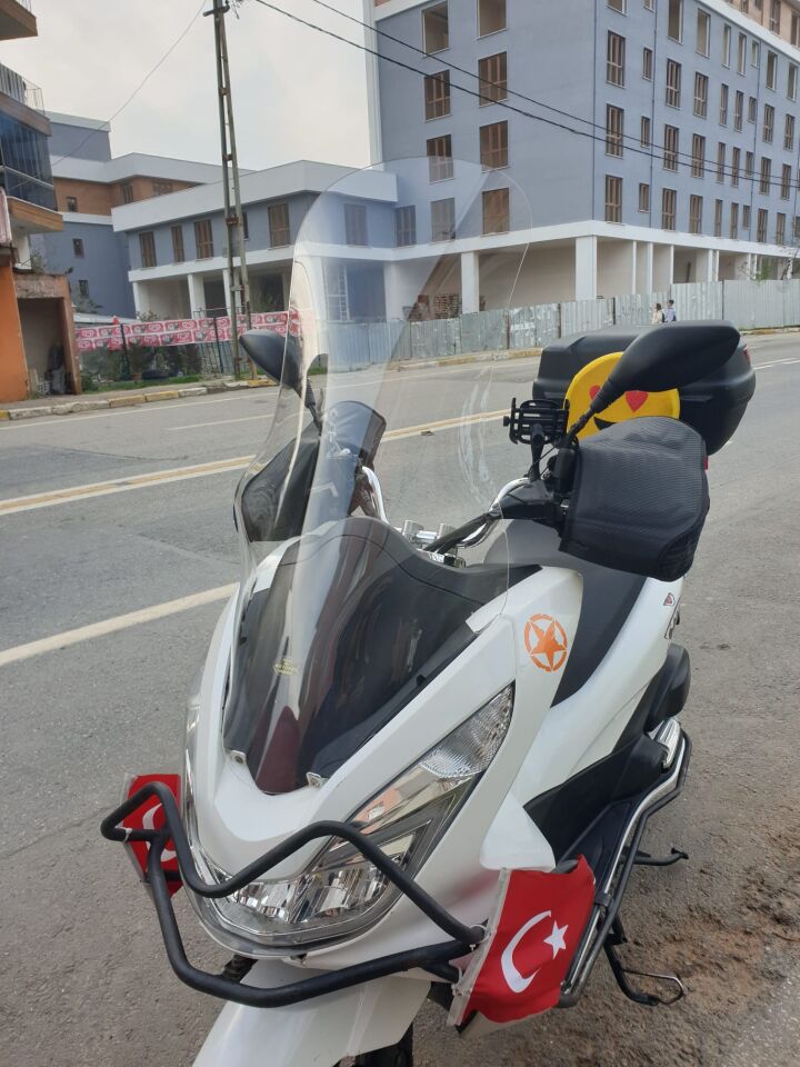 MOTOCAM Honda PCX Ön Cam 2014-2017 Model 83cm Şeffaf Renkli 4mm UZUN