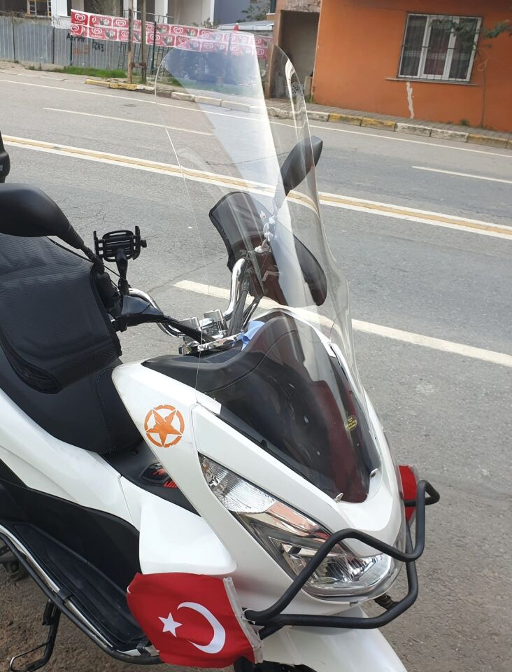 MOTOCAM Honda PCX Ön Cam 2014-2017 Model 83cm Şeffaf Renkli 4mm UZUN