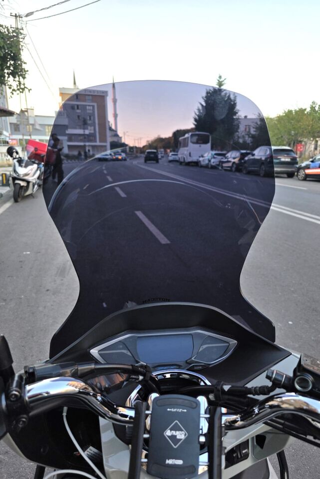 MOTOCAM Honda PCX Ön Cam 2021-2024 Model 65cm Siyah Renkli 4mm