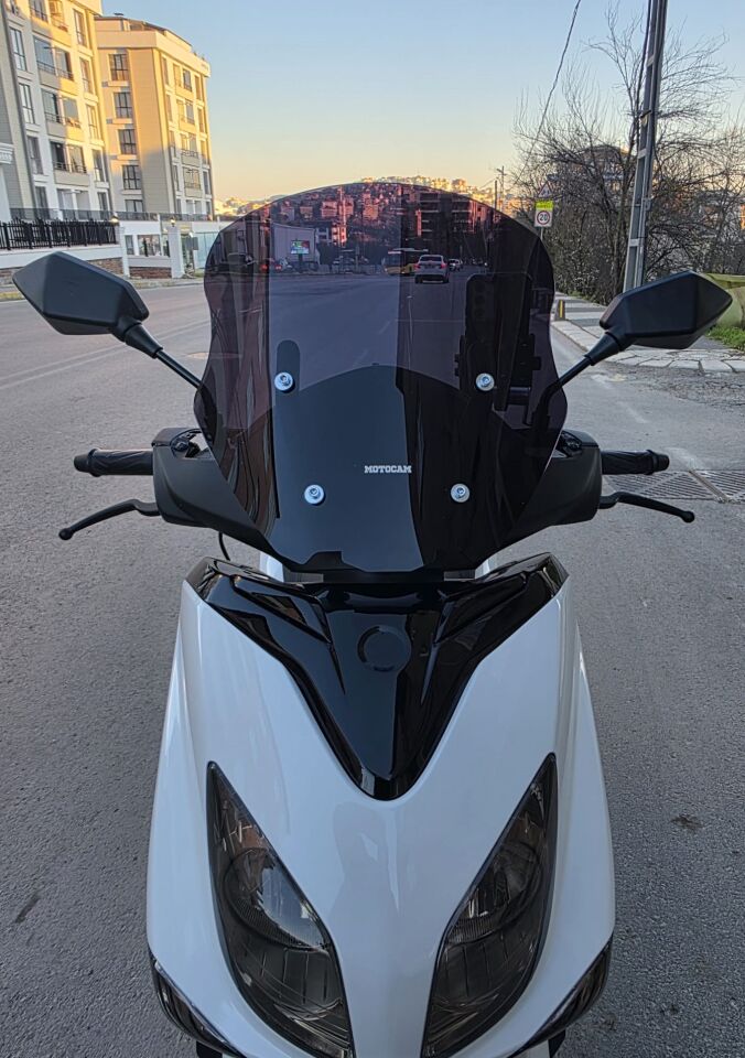 MOTOCAM Yamaha Xcity 250 Ön Cam 2007-2017 Model 40cm Siyah Renkli 4mm