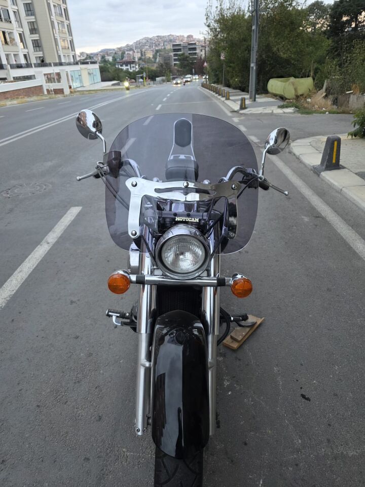 MOTOCAM Honda Shadow 750 Ön Cam 1999-2010 Model 45cm Füme Renkli 4mm APARATSIZ