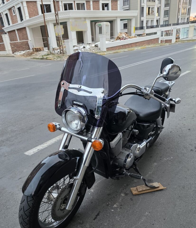MOTOCAM Honda Shadow 750 Ön Cam 1999-2010 Model 45cm Siyah Renkli 4mm APARATSIZ