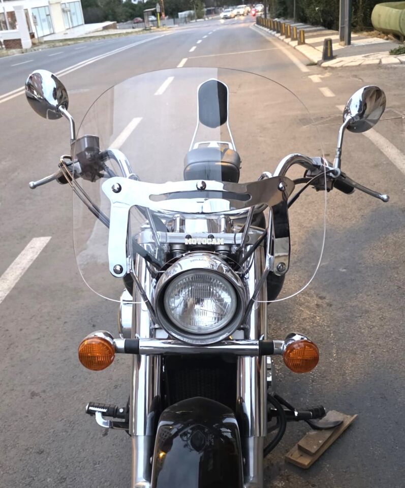 MOTOCAM Honda Shadow 750 Ön Cam 1999-2010 Model 45cm Şeffaf Renkli 4mm APARATSIZ