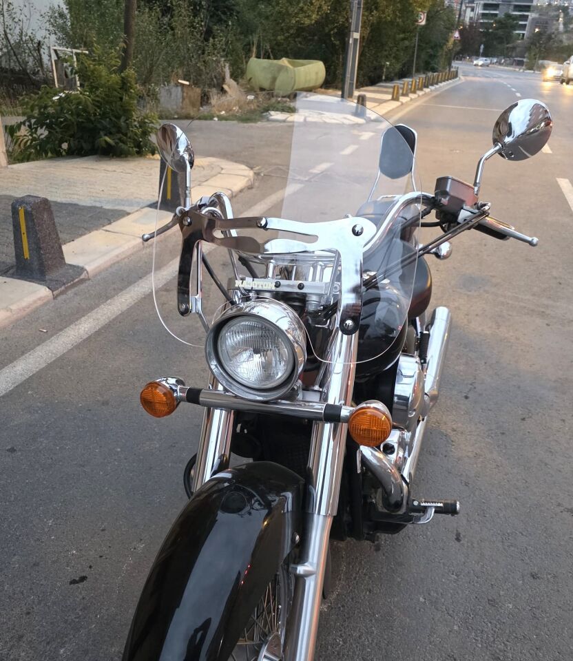 MOTOCAM Honda Shadow 750 Ön Cam 1999-2010 Model 45cm Şeffaf Renkli 4mm APARATSIZ