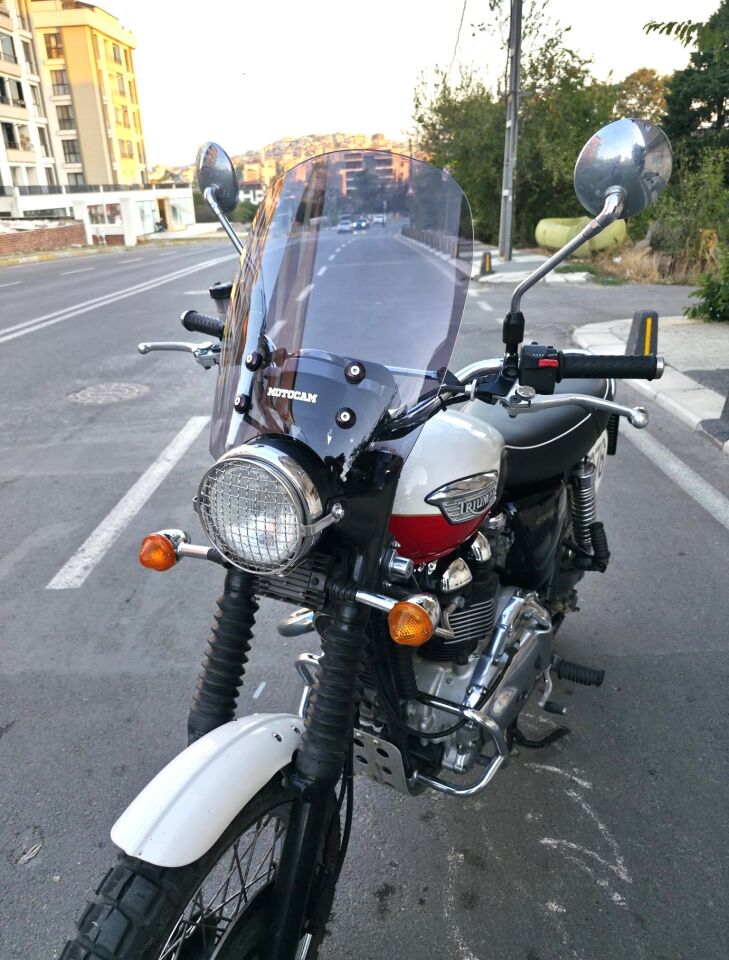 MOTOCAM Trıumph Scrambler 900 Ön Cam 2005-2025-2026 Model 45cm Füme Renkli 4mm