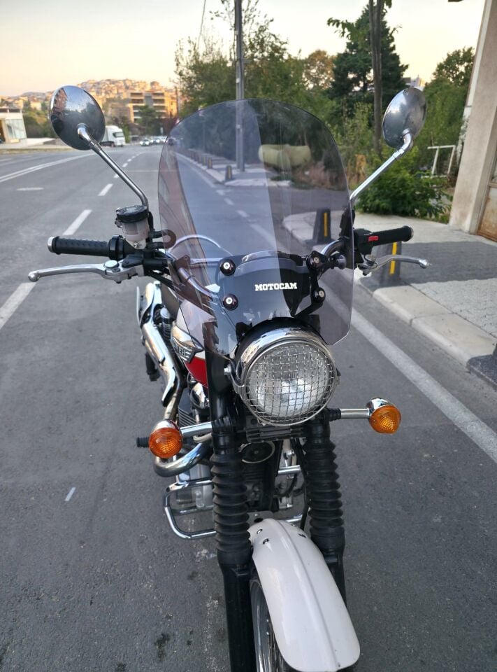 MOTOCAM Trıumph Scrambler 900 Ön Cam 2005-2025-2026 Model 45cm Füme Renkli 4mm