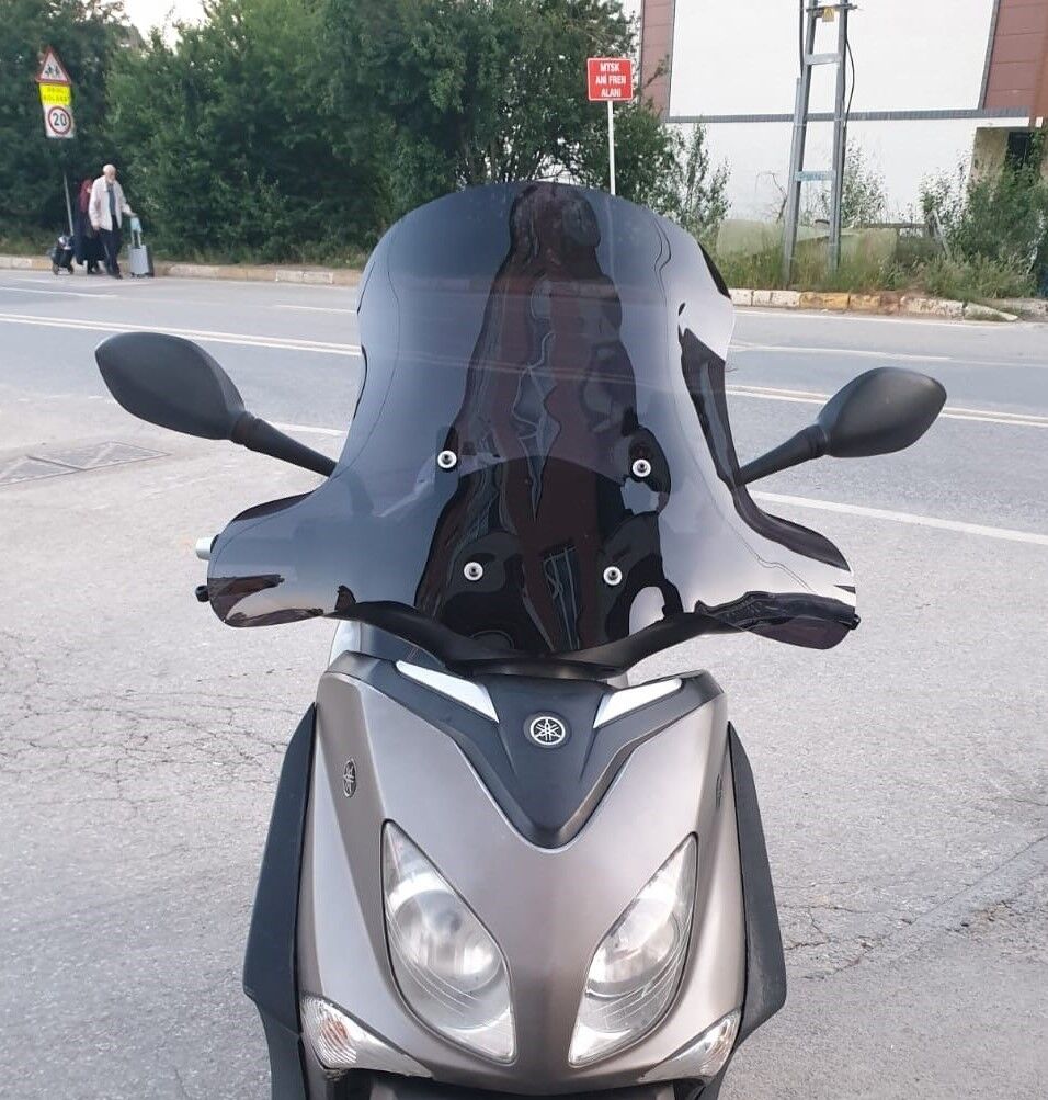 MOTOCAM Yamaha Xenter 150 Ön Cam 2013-2016 Model 50cm Siyah Renkli 4mm ELCİKLİ