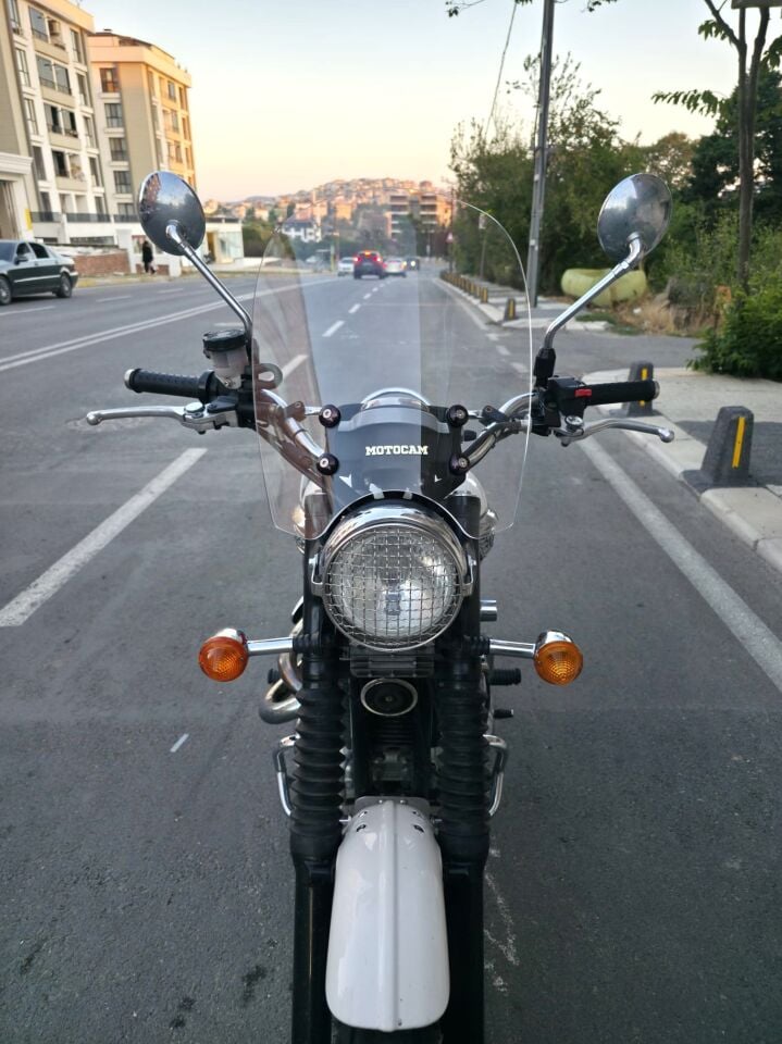 MOTOCAM Trıumph Scrambler 900 Ön Cam 2005-2025-2026 Model 45cm Şeffaf Renkli 4mm