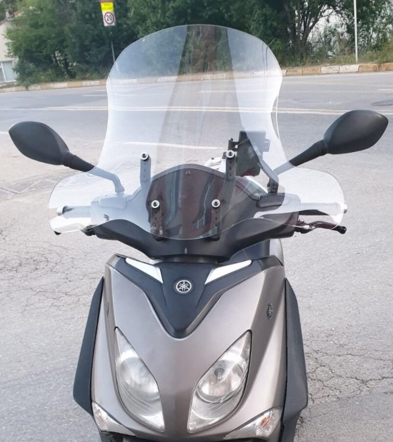 MOTOCAM Yamaha Xenter 150 Ön Cam 2013-2016 Model 50cm Şeffaf Renkli 4mm ELCİKLİ