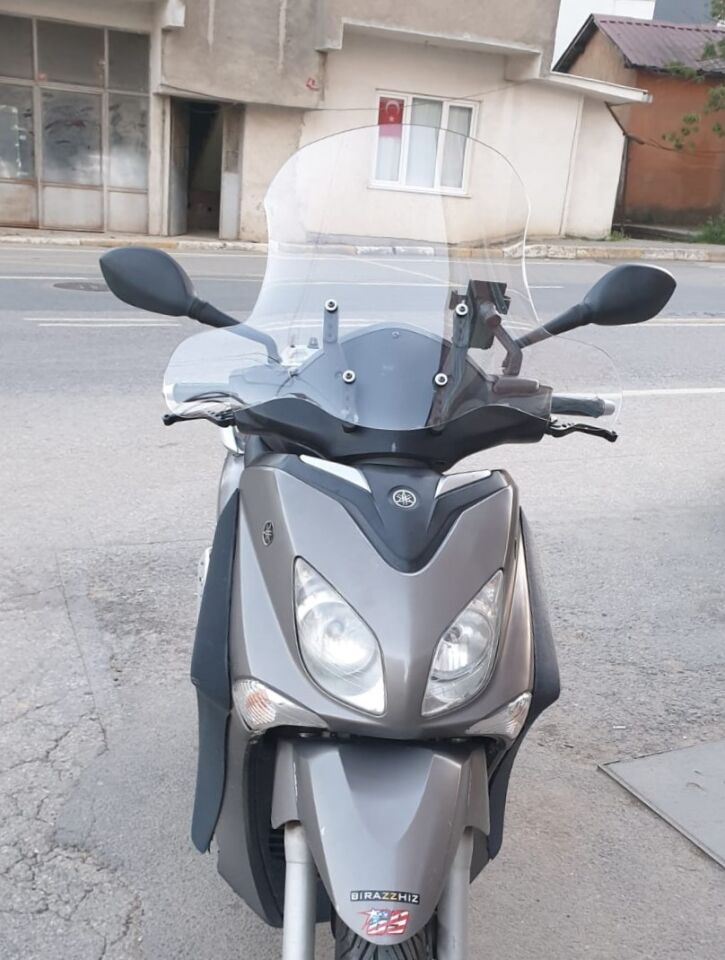MOTOCAM Yamaha Xenter 150 Ön Cam 2013-2016 Model 50cm Şeffaf Renkli 4mm ELCİKLİ