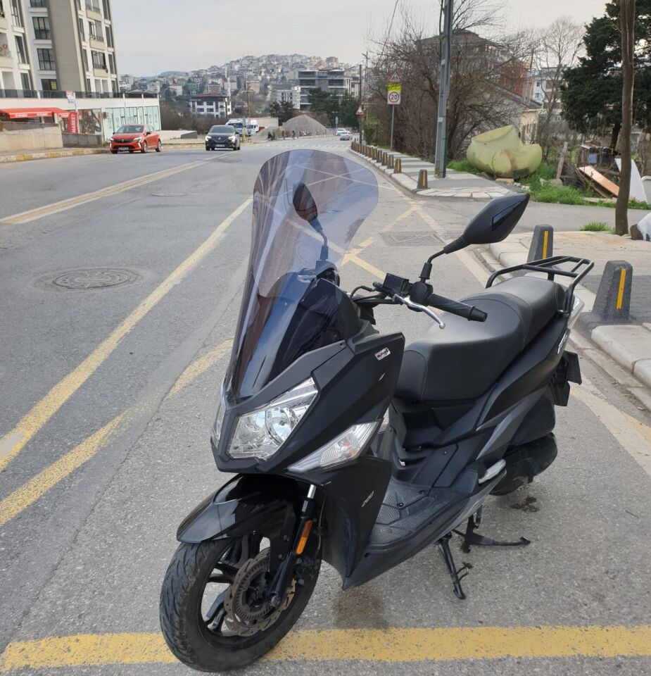 MOTOCAM SYM JET 14 125 Ön Cam 2017-2026 Model 65cm Füme Renkli 4mm UZUN