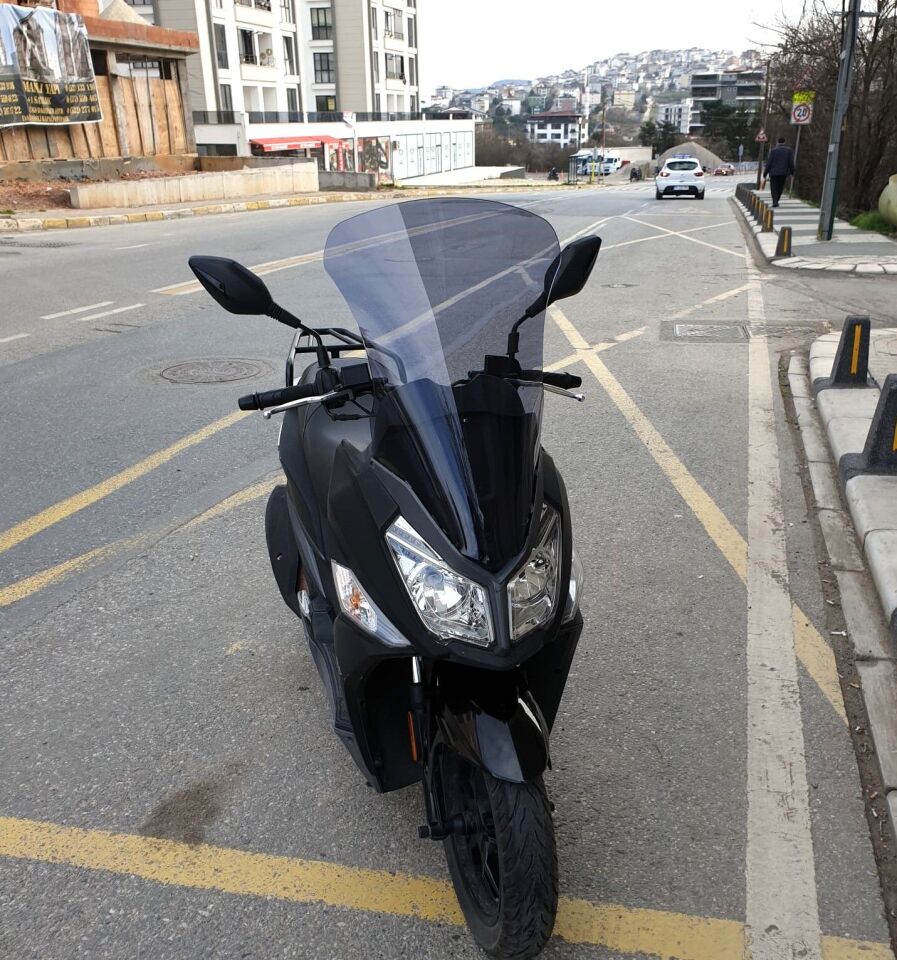 MOTOCAM SYM JET 14 125 Ön Cam 2017-2026 Model 65cm Füme Renkli 4mm UZUN
