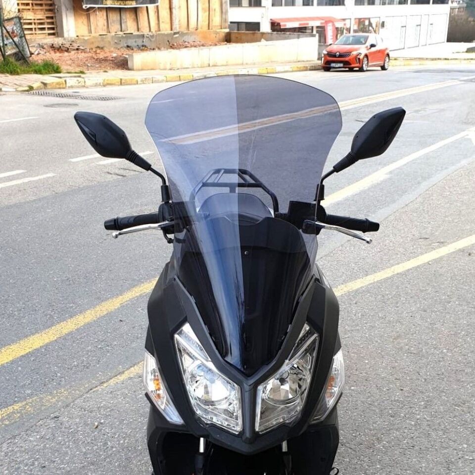 MOTOCAM SYM JET 14 125 Ön Cam 2017-2026 Model 74cm Füme Renkli 4mm UZUN