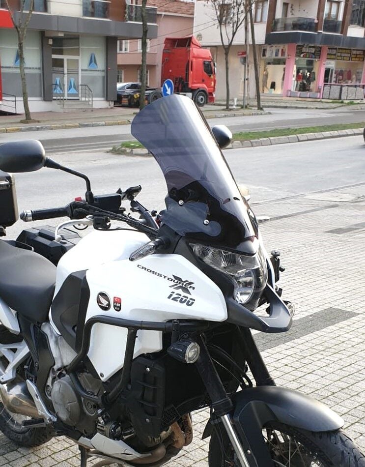 MOTOCAM Honda VFR 1200 Ön Cam 2012-2015 Model 50cm Siyah Renkli 4mm