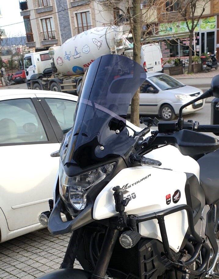 MOTOCAM Honda VFR 1200 Ön Cam 2012-2015 Model 50cm Siyah Renkli 4mm