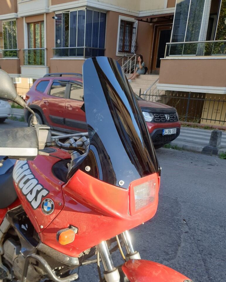 MOTOCAM Bmw F 650 Ön Cam 1993-2000 Model 43cm Siyah Renkli 4mm İADE YOKTUR