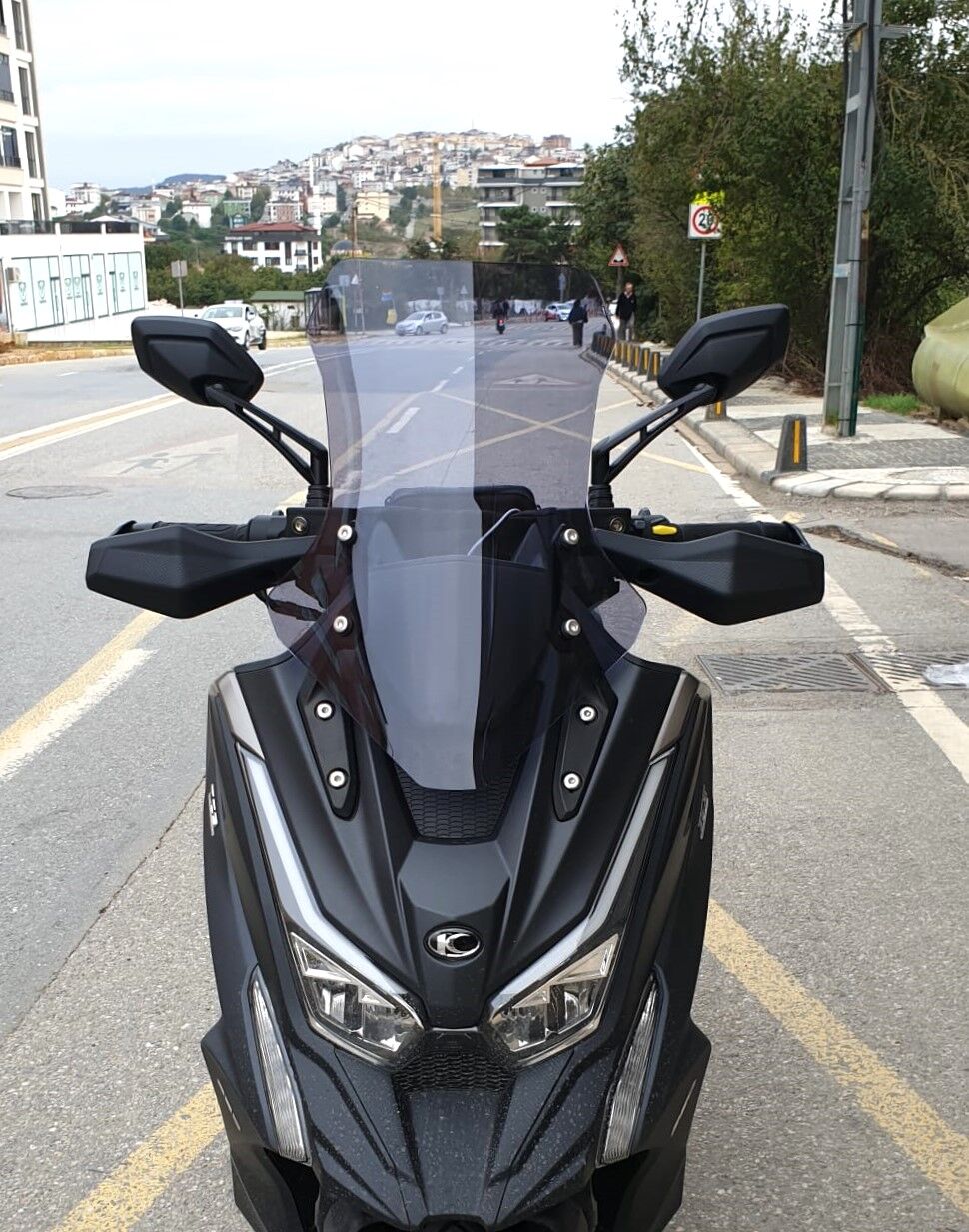 MOTOCAM Kymco DTX 250 Ön Cam 2021-2026 Model 55cm Füme Renkli 4mm ORTA BOYLU