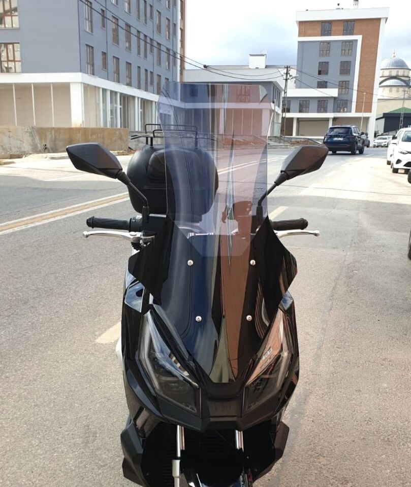 MOTOCAM Kanuni Seha 125 Ön Cam 2022-2026 Model 78cm Füme Renkli 4mm UZUN