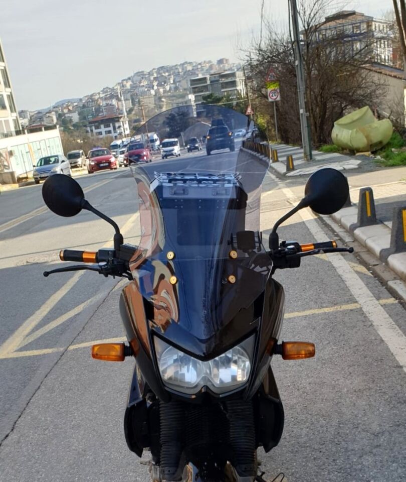 MOTOCAM Kawasaki KLE 500 Ön Cam 2005-2008 Model 58cm Füme Renkli 4mm UZUN