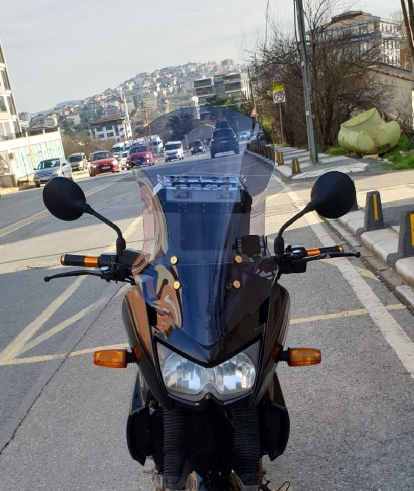 MOTOCAM Kawasaki KLE 500 Ön Cam 2005-2008 Model 58cm Füme Renkli 4mm UZUN