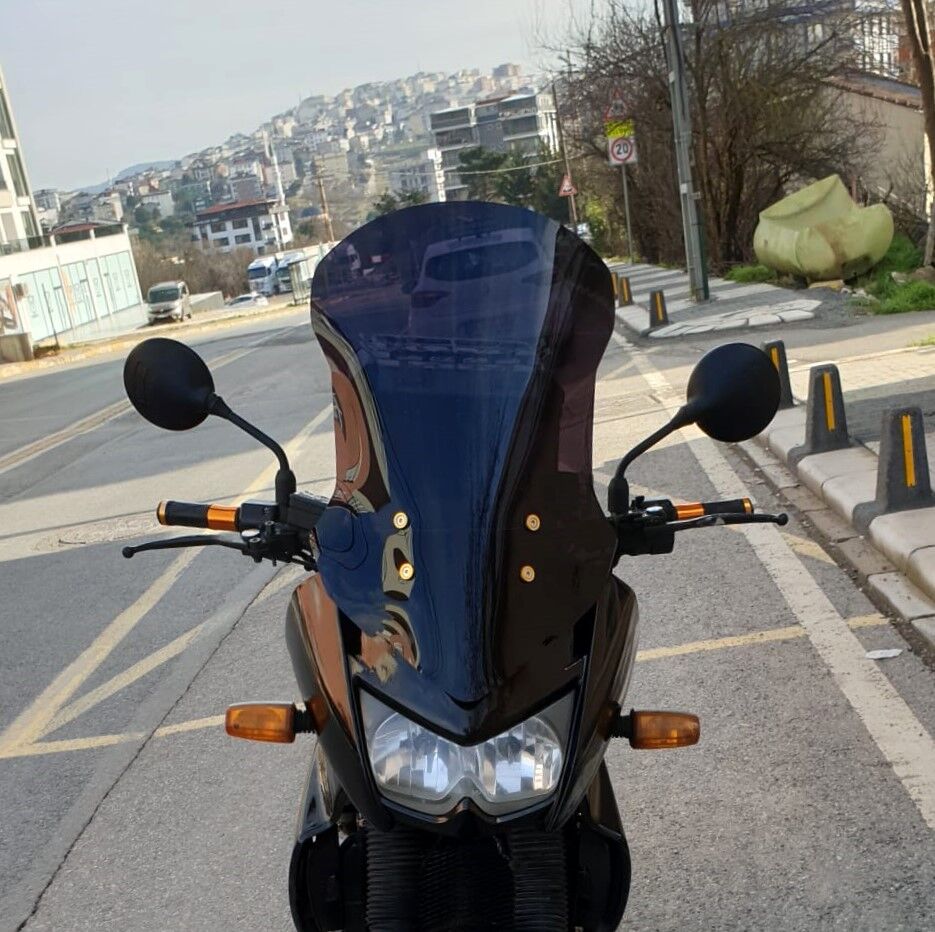 MOTOCAM Kawasaki KLE 500 Ön Cam 2005-2008 Model 58cm Siyah Renkli 4mm UZUN