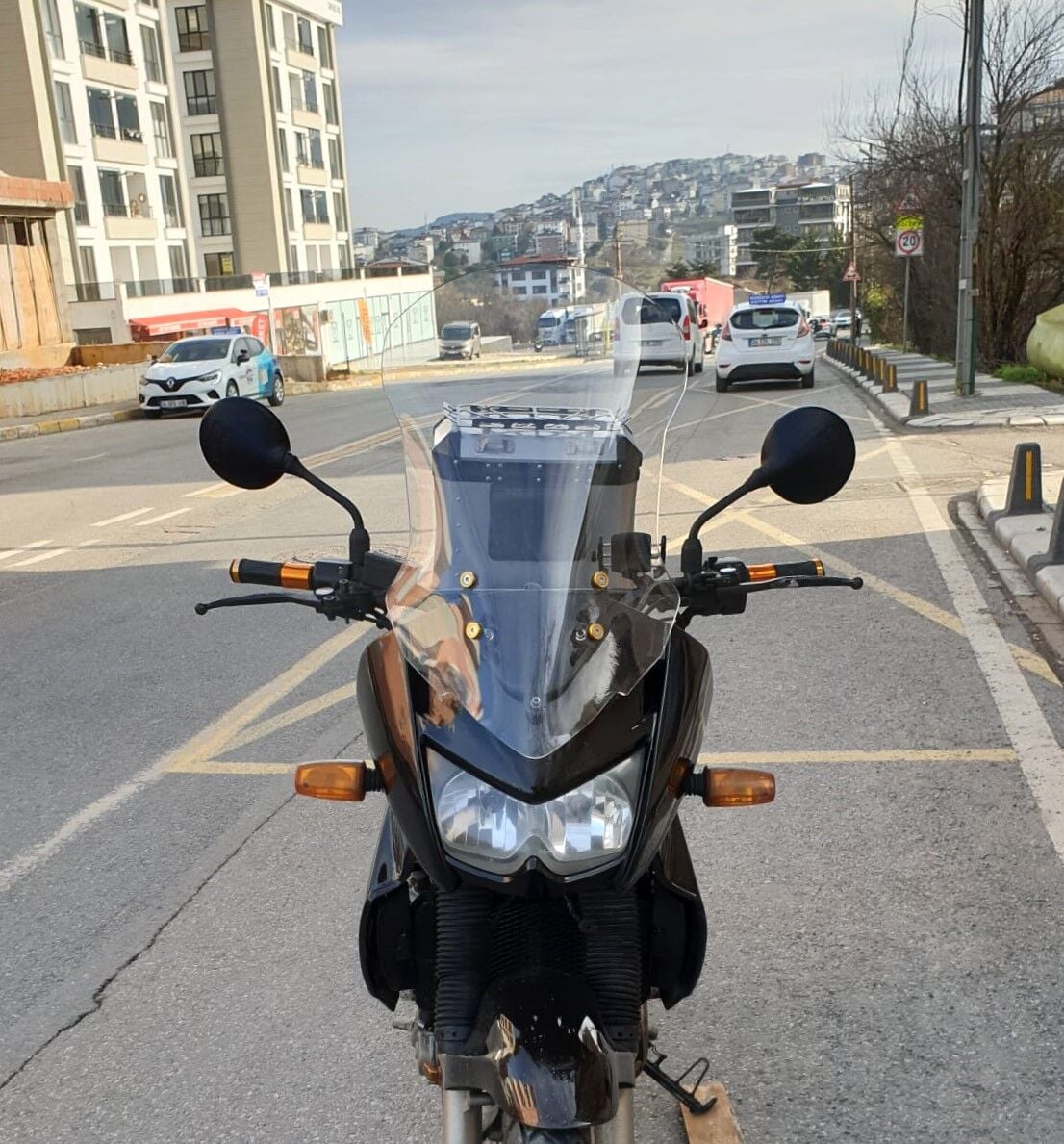 MOTOCAM Kawasaki KLE 500 Ön Cam 2005-2008 Model 58cm Şeffaf Renkli 4mm UZUN