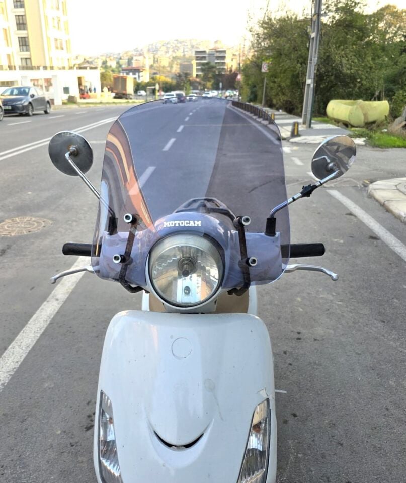 MOTOCAM SYM Fiddle II 125 Ön Cam 2008-2016 Model 44cm Füme Renkli APARATSIZ