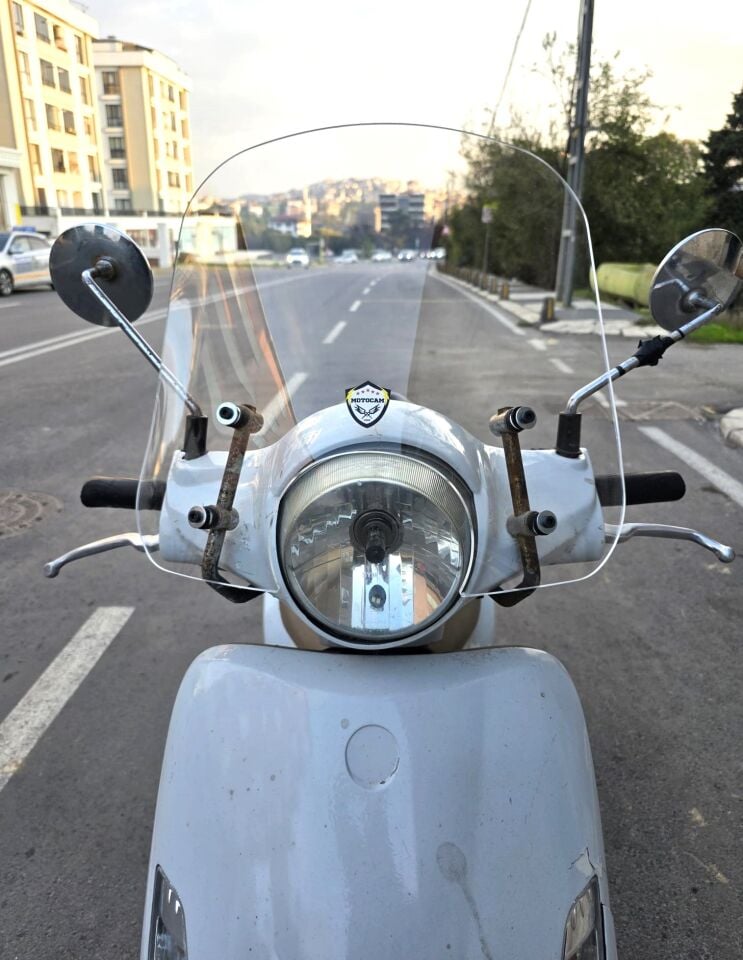 MOTOCAM SYM Fiddle II 125 Ön Cam 2008-2016 Model 44cm Şeffaf Renkli APARATSIZ