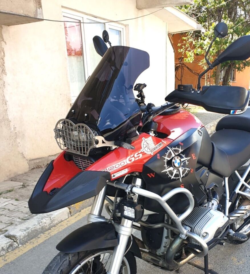 MOTOCAM Bmw R 1200 GS Ön Cam 2004-2012 Model 40cm Siyah Renkli 4mm KISA