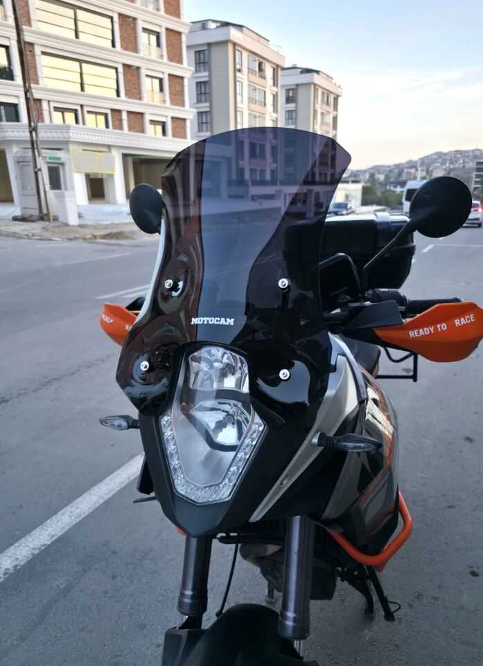 MOTOCAM KTM 1050 Ön Cam 2008-2017 Model 56cm Siyah Renkli 4mm