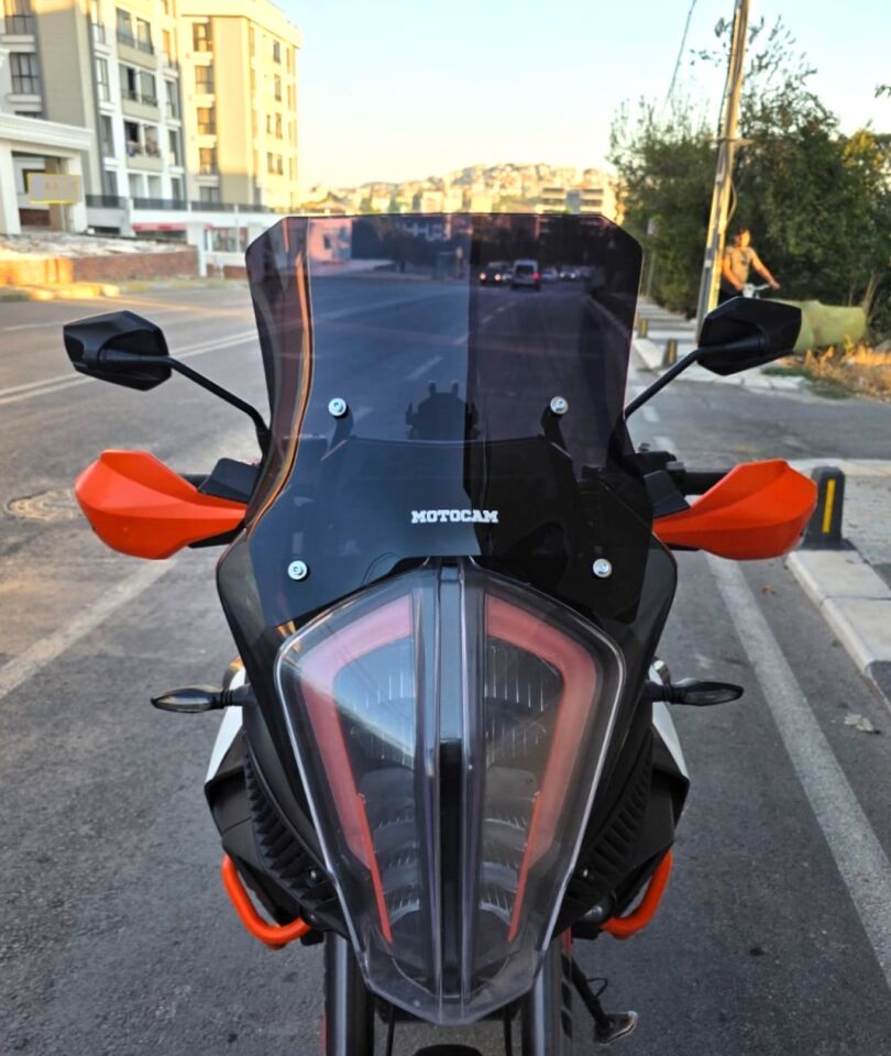 MOTOCAM KTM 1290 Super Adventure Ön Cam 2017-2020 Model 43cm Siyah Renkli 4mm