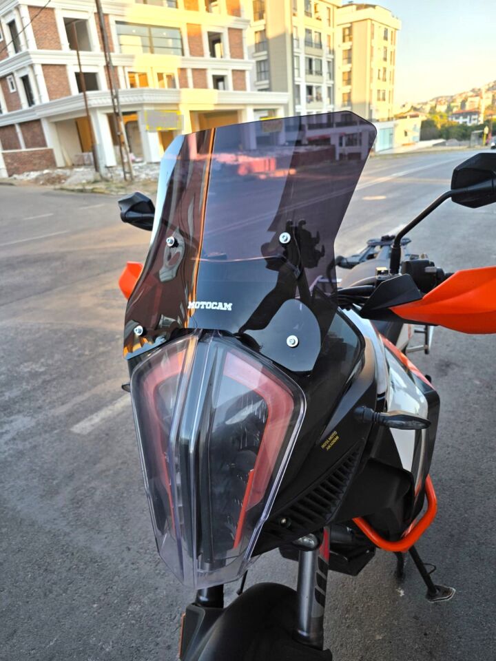 MOTOCAM KTM 1290 Super Adventure Ön Cam 2017-2020 Model 43cm Siyah Renkli 4mm