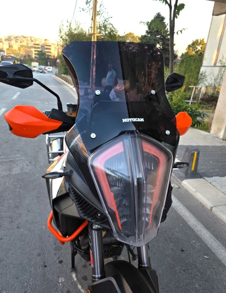 MOTOCAM KTM 1290 Super Adventure Ön Cam 2017-2020 Model 43cm Siyah Renkli 4mm