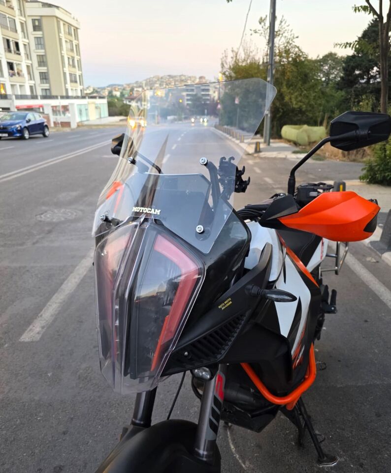 MOTOCAM KTM 1290 Super Adventure Ön Cam 2017-2020 Model 43cm Şeffaf Renkli 4mm