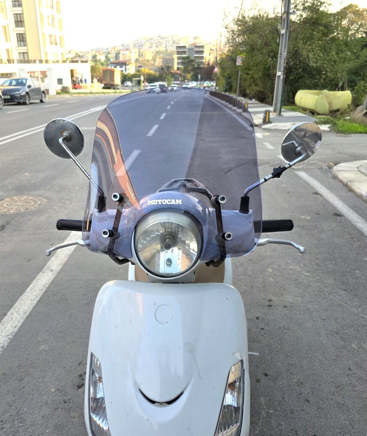 MOTOCAM SYM Fiddle III 125 Ön Cam 2016-2022 Model 44cm Füme Renkli APARATSIZ