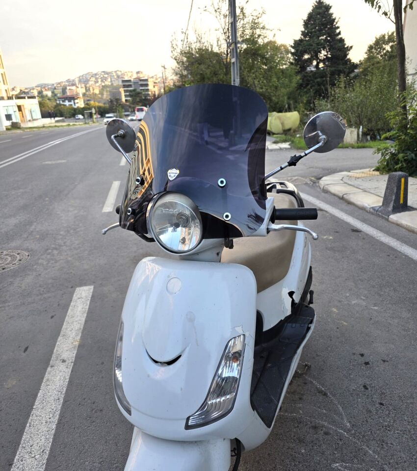 MOTOCAM SYM Fiddle IV 125 Ön Cam 2023-2024 Model 44cm Siyah Renkli APARATSIZ