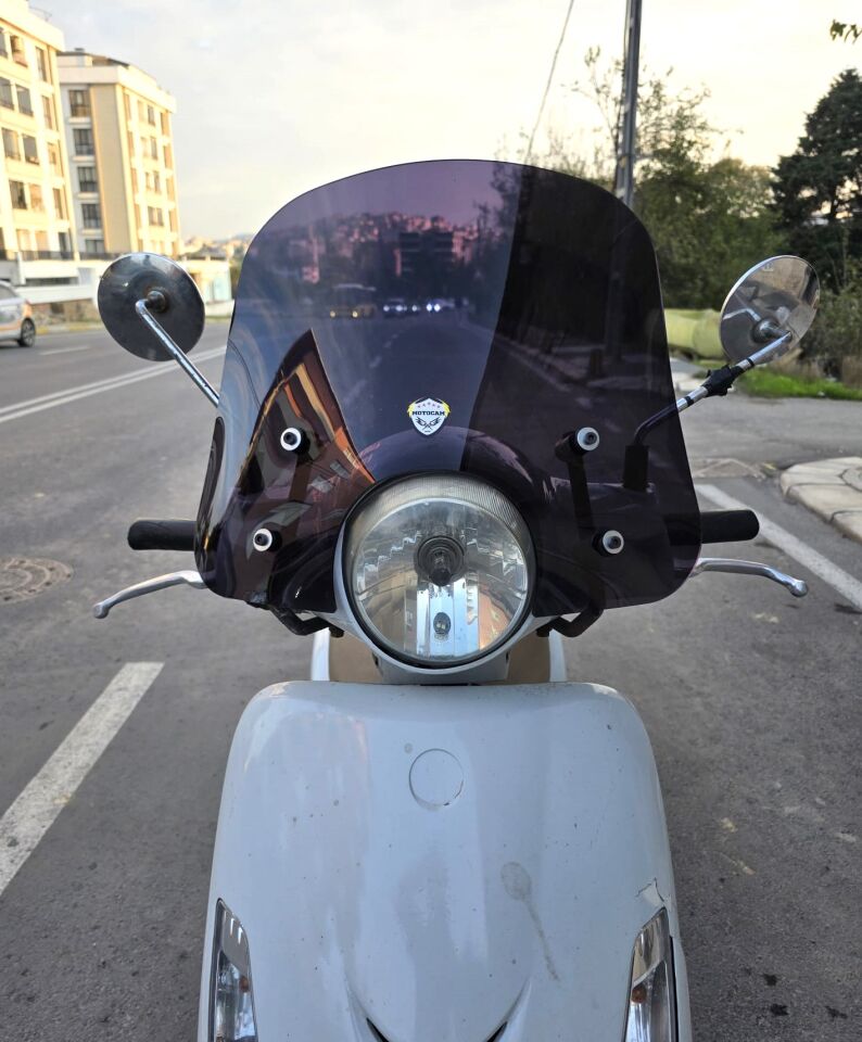 MOTOCAM SYM Fiddle IV 125 Ön Cam 2023-2024 Model 44cm Siyah Renkli APARATSIZ