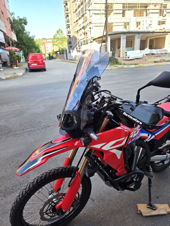 MOTOCAM Honda CRF 300 Rally Ön Cam 2017-2026-2026 Model 56cm Füme Renkli 4mm