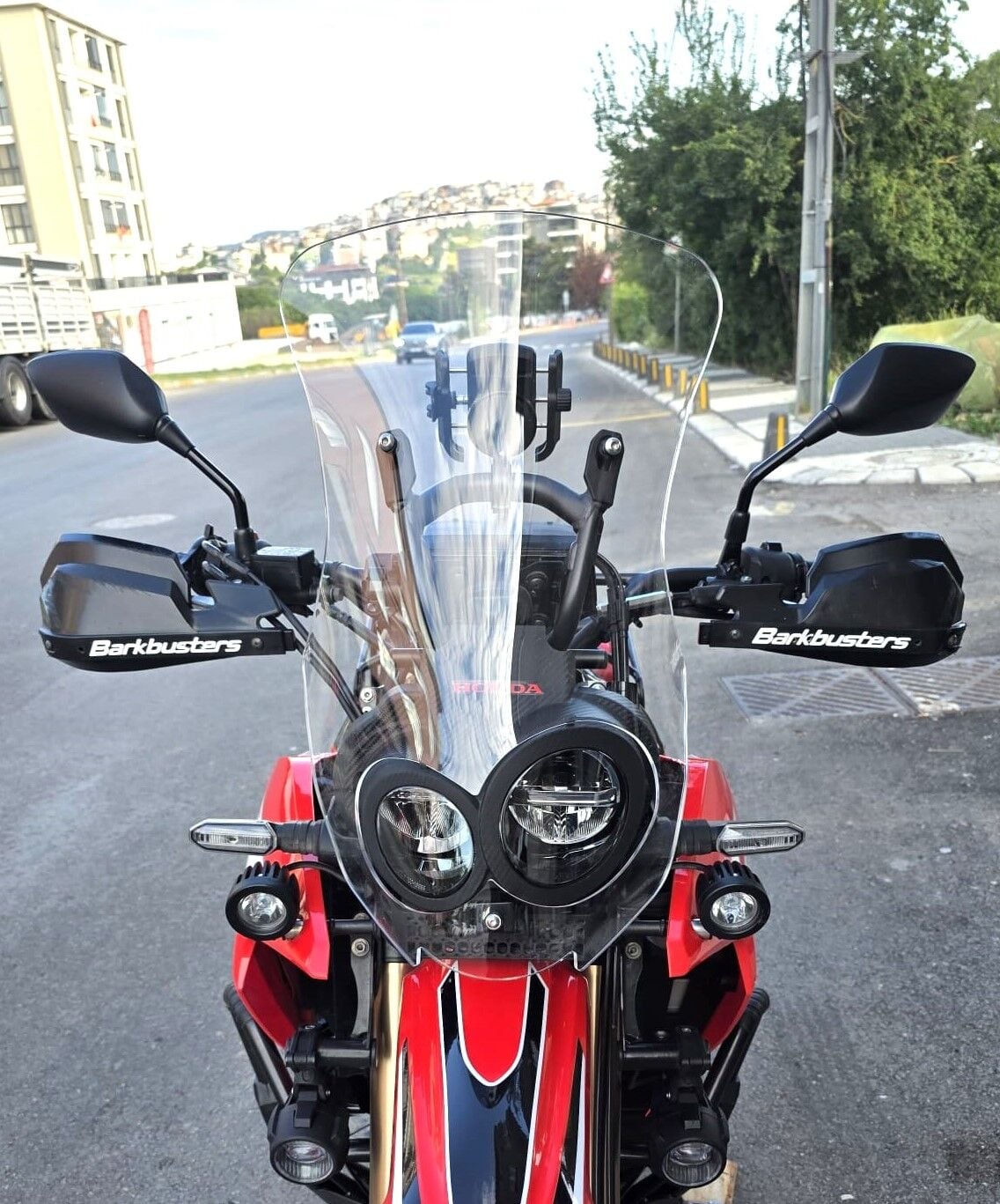 MOTOCAM Honda CRF 300 Rally Ön Cam 2017-2026-2026 Model 56cm Şeffaf Renkli 4mm