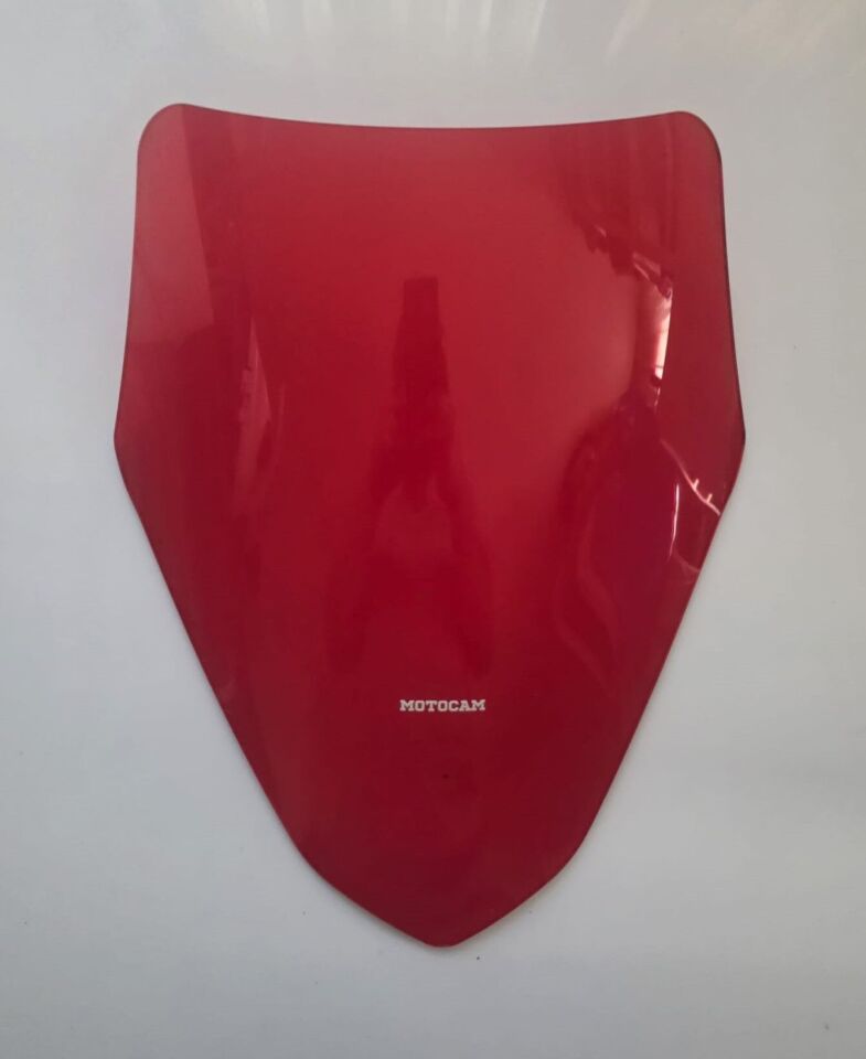 MOTOCAM CF Moto 800 MT Ön Cam 2019-2026 Model 43cm Kırmızı Renkli 4mm