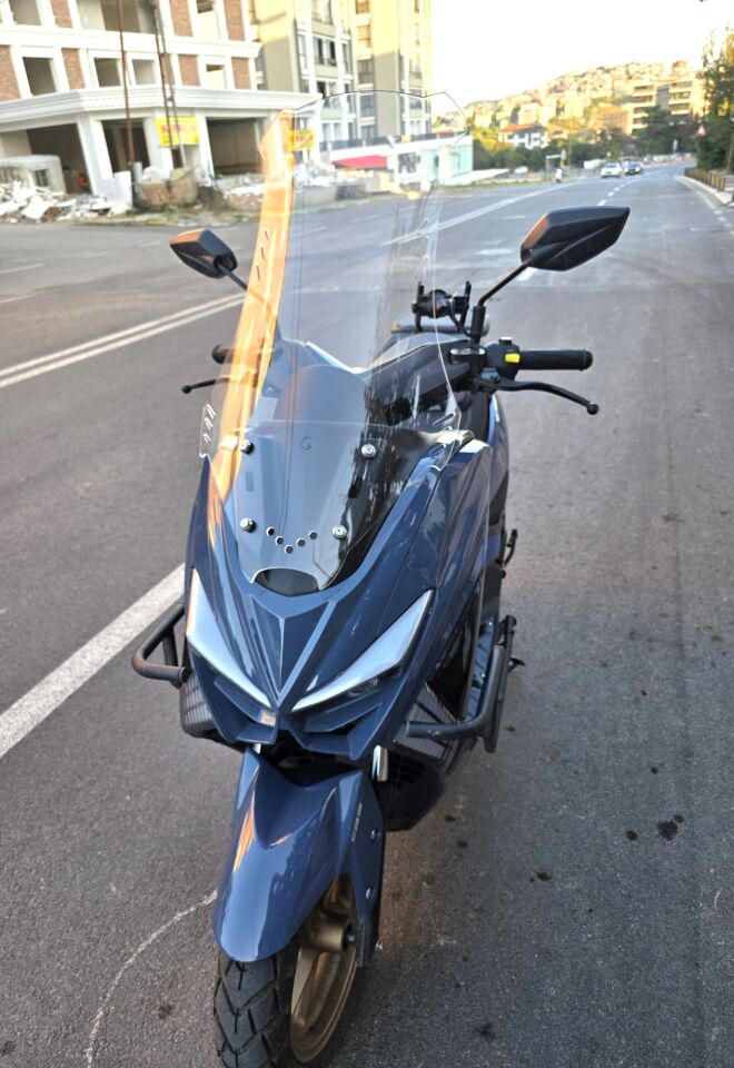 MOTOCAM Küba Newcity 125 Ön Cam 2023-2026 Model 75cm Şeffaf Renkli 4mm UZUN