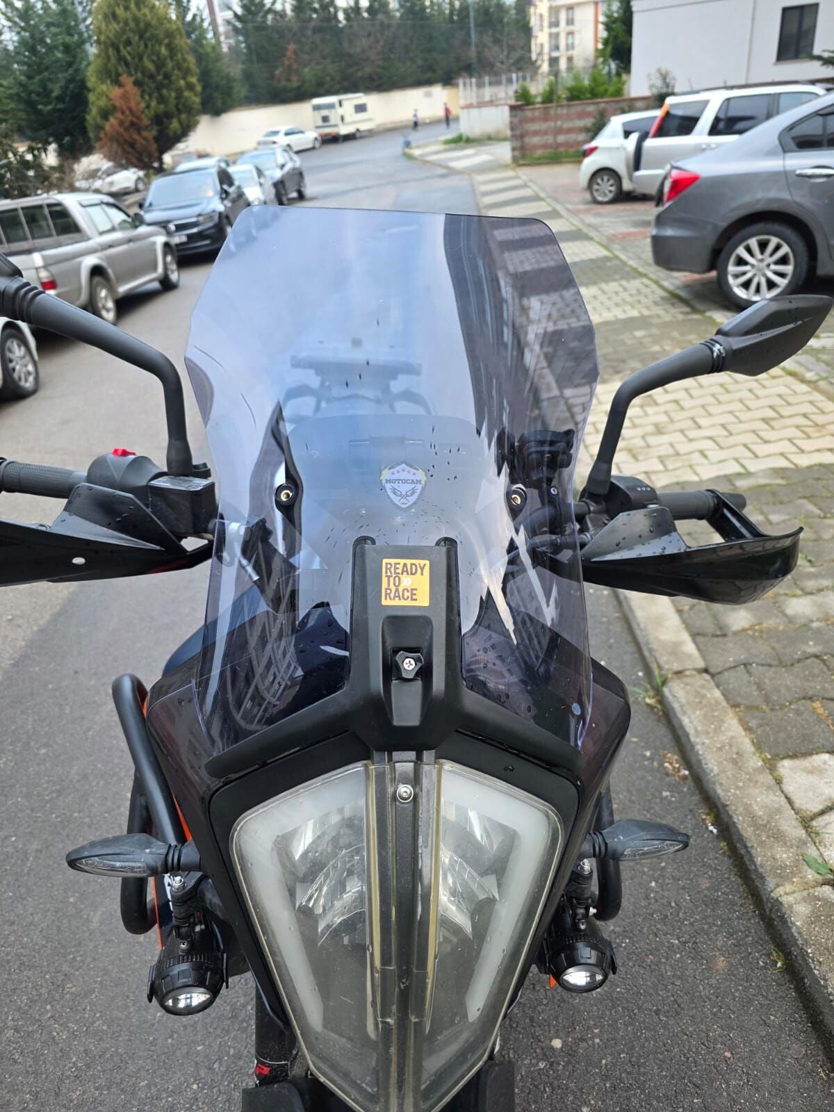 MOTOCAM KTM 390 Adventure Ön Cam 2020-2024 Model 44cm Füme Renkli APARATSIZDIR